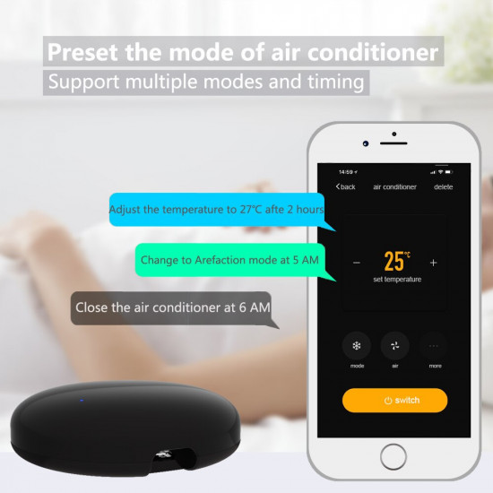 Télécommande WiFi IR universelle intelligente S08pro, avec capteur de température et d'humidité pour climatiseur , TV AC , fonctionne avec Alexa,Google Home , tuya 